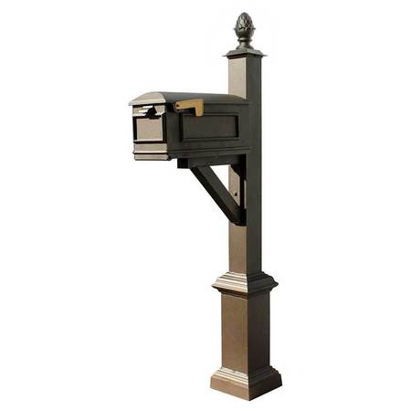 QUALARC Mailbox, Square Base & Pineapple Finial, (Bronze) WPD-SB1-S3-LMC-BRZ